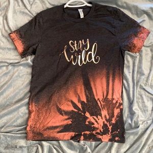 Stay Wild handmade bleached tshirt, new never worn